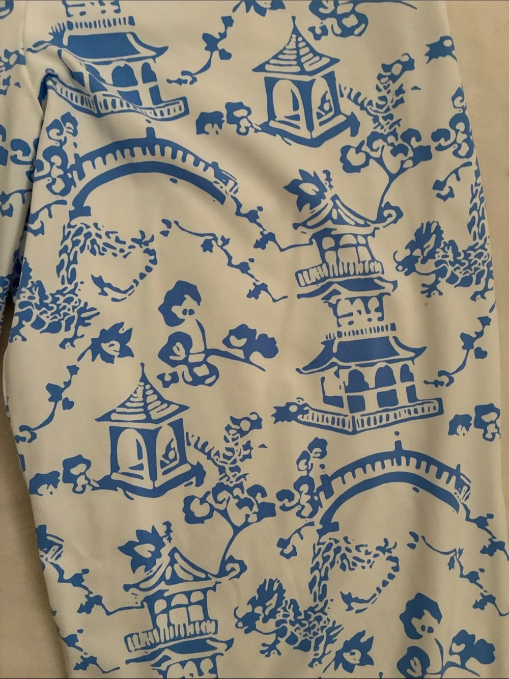 Jude Connally White and Blue Asian Print Pants - Picture 4 of 4